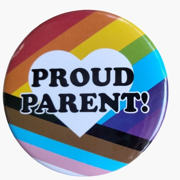 Proud Parent Pride Button Rainbow LGBTQ Pin Badge - Picture 1 of 3